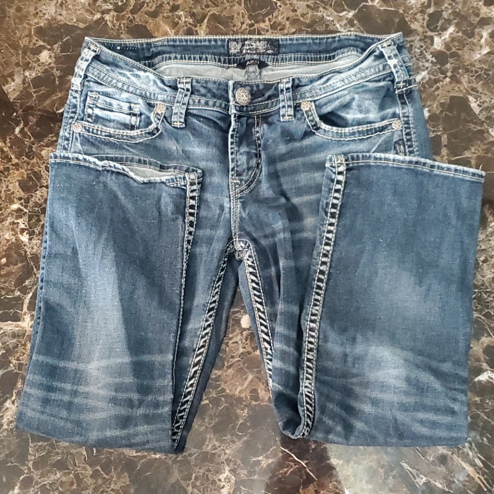 Women's silver Jean capris